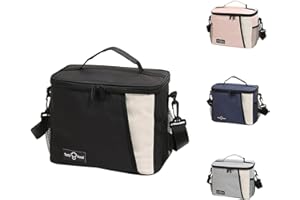 BRYN Borsa Termica Porta Pranzo, 8.7L Borsa Frigo Pranzo Ufficio, Borsa Pranzo per Lavoro, Scuola, Viaggio, Campeggio, Picnic, Mare（Nero）