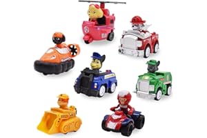 IQEPXTGO Paw Dog Jouets Voitures, Figurines Paw Dog Ensemble de Véhicules, à Collectionner Jouets en Forme de Voitures Garçons et Filles Jouets pour Enfants Cadeaux Décoration de Gâteau 7 Pièce