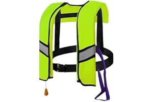 CFITANK Fully Automatic Life Jacket with Reflectors for Outdoor Adventures, Automatic Inflation Function and Safety Whistle, Ideal for Water Sports and Boat Trips
