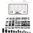 Epi-torque Hard To Find 15 Sizes M3 M4 M5 M6 M8 Internal Hex Drive Cup-point Grub Screws Set Assortment Kit 12.9 Class Alloy Steel Black With Matching Allen Keys 460 Pcs Pack