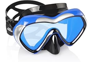 EXP VISION Scuba Diving Mask Panoramic HD Snorkel Goggles, Anti-Fog Swim Mask Adult Youth Dive Mask Swim Goggles wIith Nose Cover for Diving, Snorkeling, Swimming
