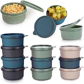 EYNEL 8-Piece Round Mini Storage Container Small Sealed Cover Multi-Color Practical Purpose Cap Supplies Cookie Picnic Food (280, Slot