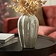 PURE HOME + LIVING Pure Home and Living Ceramic Decorative Floral Vase (21.5 cm Height, Pearl)