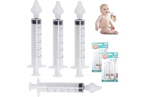 TECHEEL Nasensauger Baby 4 Stück 10ml Nasensauger Baby Staubsauger Nasenspülsalz Nasensauger Staubsauger Nasenspülung Baby mit Silikon Wiederverwendbar Nasenreiniger für Neugeborene Kleinkind