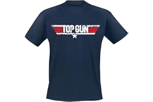 DIFUZED Top Gun Distressed Logo Hombre Camiseta Azul Marino Regular