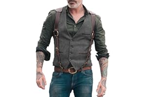 BYLUNTA Herren Hunting Tweed Weste Vintage Retro V-Hals Hochzeit Geschäft Slim Fit Party Wolle S-3XL