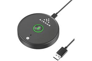 AIRHUG USB Microphone,Desktop Computer Mic, Mute Button with LED Indicator,AI Noise Reduction,Plug & Play Omnidirectional Condenser PC Laptop Mics,for Online Calls/Class/Recording Video