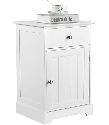 TUKAILAI Nachttisch Mit 3 Schubladen - Weißer Nachtschrank Aus Holz, 40x45x62cm