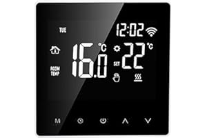 AGATIGE Smart Thermostat, Programmable Wifi Thermostat with Touchscreen Display, Works with Amazon, Google Home, Tmall Genie, Wifi Temperature Controller for Electric Heating, Gas Boiler