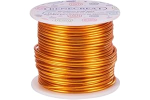 BENECREAT 12 17 18 Fil d'aluminium de Guage (Calibre 12, 100FT) Anodise Bijoux Artisanat Faire perlers Floral Fil d'artisanat en aluminium Colore - Or