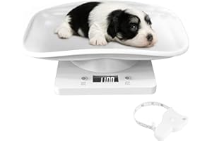 Nuscen Puppy Scales 10KG Digital Pet Scale with Tape Measure, Unit g/ml/oz/lb Conversion, For Newborn Cats, Dogs, Hamsters, Kitten