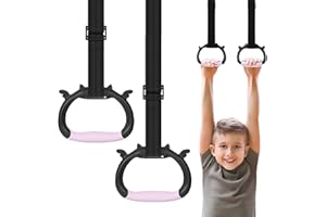 GMHLLES Gymnastic Rings Calisthenics Rings Children's Home Gym Equipment Adjustable Strap for Physical Training Used with Indoor Horizontal Bar Non-slip Load-Bearing 250kg