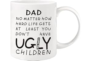 CAREIGN Fathers Day Mug Gifts for Dad Grandpa, Coffee Cup 330ml Funny Mug Dad Birthday Gifts from Daughter Son, Fathers Day Presents for Christmas Anniversary