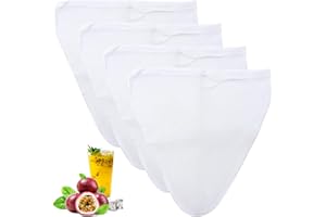 ZYKORT 4 Pièces Sac a Lait Vegetal, Filtre en Nylon Sac, Filtre Tissu Réutilisable Pour Filtrer Les Jus de Fruits Café Noix Thé Légumes Lait