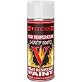 VITCAS 400ml White Heat Resistant Spray Paint- High Temperature - Decorative Finish - Easy To Use– Satin Matt- Exhaust Stove- Anti-Corrosive- Furnaces- Heaters- Barbecues- Boilers- Pipes