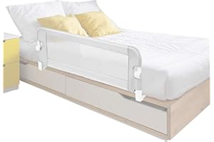DREAMADE Sponda per il letto 120 cm, Sponda Letto di Sicurezza per Bambini Piccoli, Sponda Pieghevole Anti Caduta per Bimbi, Sponda Universale per Letti Singoli e Matrimoniali (Grigio)