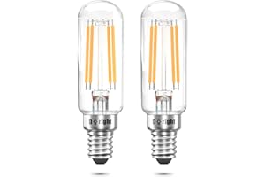 DoRight Lampadine per Cappa Cucina E14 4W LED SES Lampada per Elettrodomestici 40W Equivalente Lampadina a Filamento Tubolare T26 Bianco Caldo 2700K Dimmerabile per Aspiratore/Frigoriferi