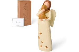 Cuayaes Statua di Angelo Custode del Cane, Regali Commemorativi per Cani, Regali di Condoglianze per la Perdita di Cane, Sculture di Collezione di Resina Disegnate a Mano, Decorazioni di Angeli