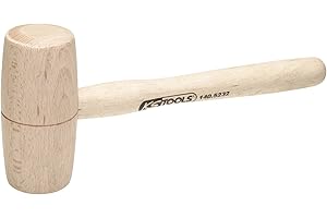 KS TOOLS 140.5232 Maillet bois 300g - tête Ø60mm - avec manche frêne galbé