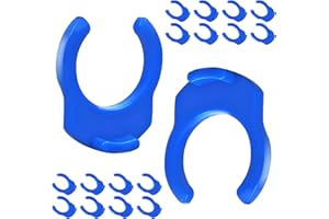 Qrity 20 Piezas Clips de Bloqueo de 3/8 Pulgadas, Abrazaderas de Clip de Bloqueo Azul, Clips de Bloqueo Pinzas para Sistemas de Filtración de Agua RO