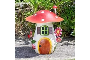 Garden Mile® Ornamenti da giardino impermeabili, decorazione per esterni, divertente, in metallo, dipinta a mano, resistente alle intemperie (top condotto rosso)