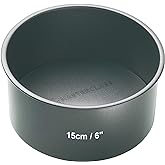 MasterClass KCMCHB48 15 cm Deep Cake Tin with PFOA Non Stick and Loose Bottom, 1 mm Carbon Steel, 6 Inch Small Round Pan , Gr