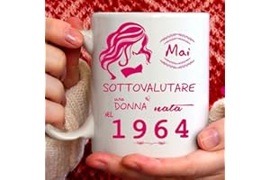 Tee Design Tazza 1964 compleanno Donna 58 anni. Idea regalo: Mai sottovalutare una donna nata nel 1964