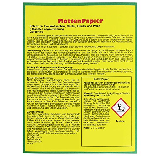 COM-FOUR® 60x Mottenpapier, Mottenstopp, Schutz für Ihre Wollsachen, Mäntel, Kleider, Pelze - 4