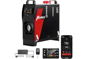 HCALORY 8KW Diesel Heater, HBS1S Portable Diesel Air Heater with App Control, 10-Temperature Settings, 18% Boost in Burning Efficiency, Auto Start-Stop, and 240V AC 12V 24V DC, for Car, Campers, 2025 Upgraded