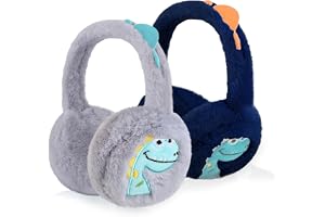JynxtoyZeal öronmuffar dinosaurie 2 st vinter termiska öronmuffar plysch öronmuffar justerbara hopfällbara öron skydd vindtät