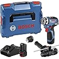 Bosch Professional 12V System Cordless Drill GSR 12V-35 FC (Including 2 x Attachments, 2 x Batteries GBA 12V 3.0Ah, Charger GAL 12V-40, Additional Handle, in L-BOXX)