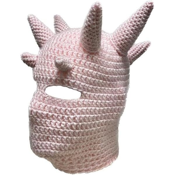 Aunaeyw Bonnet Tricoté Y2k Avec Corne De Diable 1 Trou - Cagoule Au Crochet - Masque De Ski Shiesty - Bonnet D'hiver Chaud Et Coupe-vent - Accessoires Grunge (noir Et Bleu, Taille