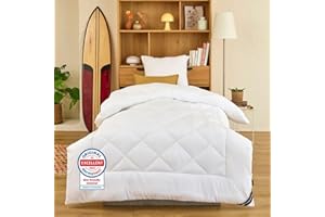 DREAMWAY Piumino Letto Singolo 135x200 cm 4 Stagioni – Trapunta in Microfibra 300 gsm Morbida e Traspirante per Autunno/Inverno – Bianco, Certificata Oeko-Tex, Lavabile in Lavatrice