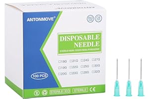 ANTONMOVE 100pcs Dispensing Accessories Stainless Steel Pipe Individually Wrapped 21G 22G 24G 26G (21G 25MM)