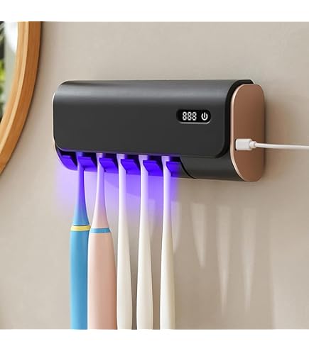Stérilisation Automatique Salle Bain Porte-Brosse à Dents Stérilisateur UV - Séchage Intégré - 2 Distributeurs Dentifrice - 6 Emplacements - Mural Sans Perçage Porte Brosse à Dents Uv Stérilisation Automatique Salle Bain Porte-Brosse à Dents Stérilisateur UV - Séchage Intégré - 2 Distributeurs Dentifrice - 6 Emplacements - Mural Sans Perçage Porte Brosse à Dents Uv