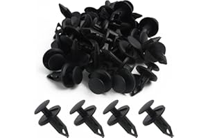 KNOCERY 8mm Rivet clips en plastique voiture trou moto rivet carénage garniture attaches de type poussoir clips de retenue clips 30 pièces de rechange pour la plupart des modèles de voiture noir