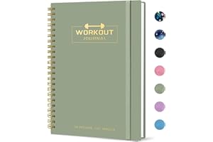 TAJA Fitness Workout Journal for Women & Men, A5(5.5" x 8.2") Workout Log Book Planner for Tracking, Progress, and Achieving Your Wellness Goals - Green