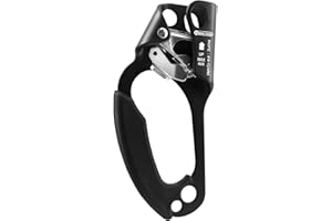 NewDoar Ascender de la Mano Izquierda Árbol de Escalada Arbolista Equipo de Equipo de Rappelling Abrazadera de Cuerda certificada CE para Cuerda de 8~12MM (Mano Izquierda Negra)