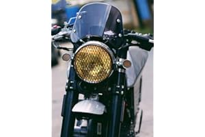 Ysimee Universel de pare-brise de moto pour moto phares 5-7, moto pare brise classique, noir/gris/transparent