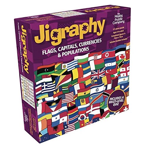 Jigraphy: Flags, Capitals, Currencies & Populations by The Happy Puzzle Company