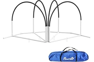PawHut Agility Set Hunde 4-teiliges Agility-Ausrüstung für Hundetraining Steckhürdenset mit Slalomstangen Tragetasche Trainingszubehör Koordinationstraining Agilityset für Spiele Training