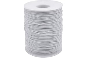 HQdeal Gummiband 100m x Ø1mm Rundgummi Rundes Gummilitze zum Nähen von DIY Schmuck Kleidung Nähzubehör Elastisches Gummizug Gummischnur Gummi Hutgummi Seil Weiß