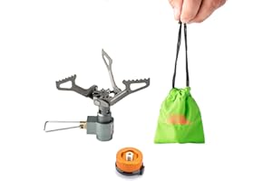 Kader Camp Stove 3000T Ultra-light 25g Titanium Alloy Camping Stove Gas Stoves Outdoor Cooker Outdoor Stove Gas Stove Portable for Picnic (3000T+Adapter)