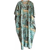 INDACORIFIE Jaipuri kunst katoen handgemaakte kaftan jurk, Indiase hand blok print nachtkleding maxi jurk kimono badjas, vrouwen strand bedekken vrouwen nacht jurk multi