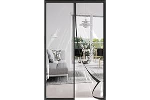 AQKaki Cortina Aislante Magnética 150x215cm, EVA Transparente Cortinas Termica Aislante Frio Cortina Puerta Aislamiento Termico Prueba Viento Impermeable Invierno para Sala Estar Cuarto Baño Balcón