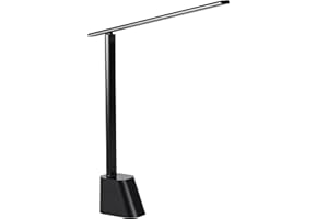 SIN&MI Rechargeable LED Desk Lamp Continuously Variable Speed Dimming 3 Colour & 4 Brightness Levels Beside Lamp with Touch Control Eye-Caring Rechargeable Lamp for Home Office Reading Black