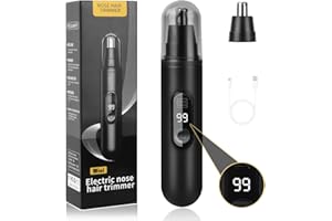 Aogoe Trymer do włosów w nosie, trymer do włosów w uszach i nosie dla mężczyzn i kobiet, akumulatorowe narzędzie do przycinania brwi, z podwójnymi ostrzami do łatwego czyszczenia
