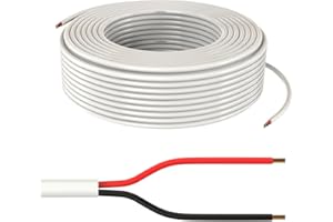Lumonic 2x0,34mm² LED Ligne de contrôle Blanc 20m | câble gainé 2 Fils Flexible | LiYY Extension, Câble d'alimentation, Câble d'alimentation LED, Câble de Commande