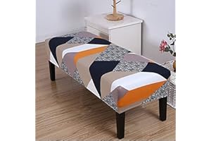 MOTT 50 Stretch Bench Cover Rectangle,Extra Long Shoe Bench Stool Cover,Ottomans Chair Stool Slipcover,Dustproof Footstool Protector