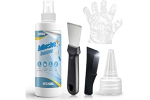 AllisWay Sekundenkleber Entferner, Kleberentferner, Etikettenentferner, Aufkleberentferner, Élimine efficacement les autocollants et les traces de colle sur diverses surfaces, Mit Metallklinge, 250ML